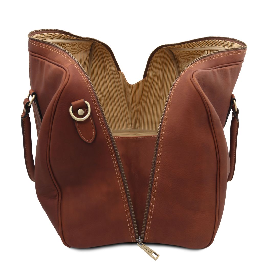 lisbona-travel-leather-duffle-bag-large-size-tl142557 - Ruskea - kuva 5