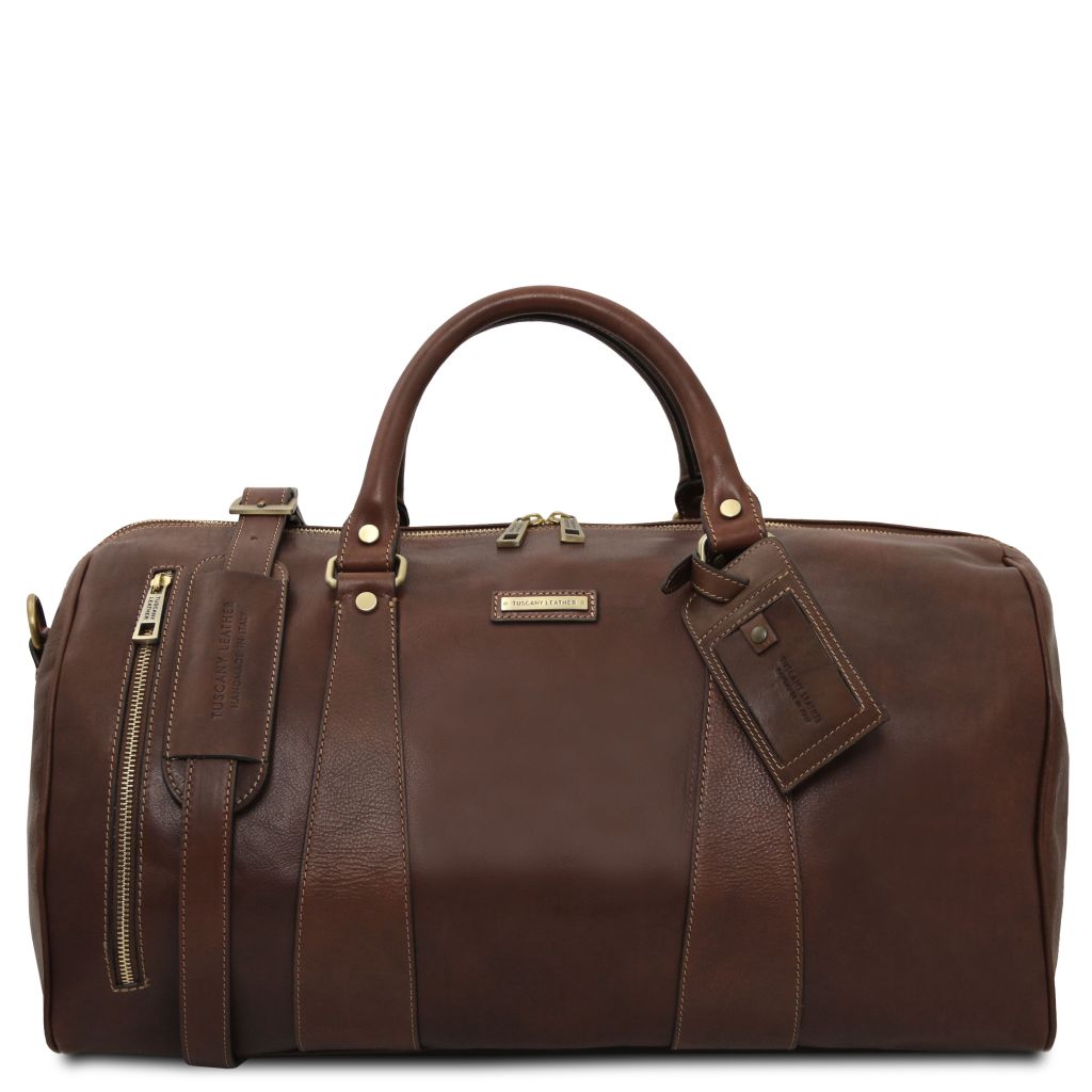 tl-voyager-travel-leather-duffle-bag-large-size-tl141794 - Tummanruskea