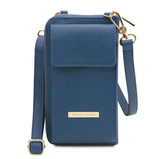 tl-bag-leather-wallet-phone-holder-with-strap-tl142323 - Deniminsininen