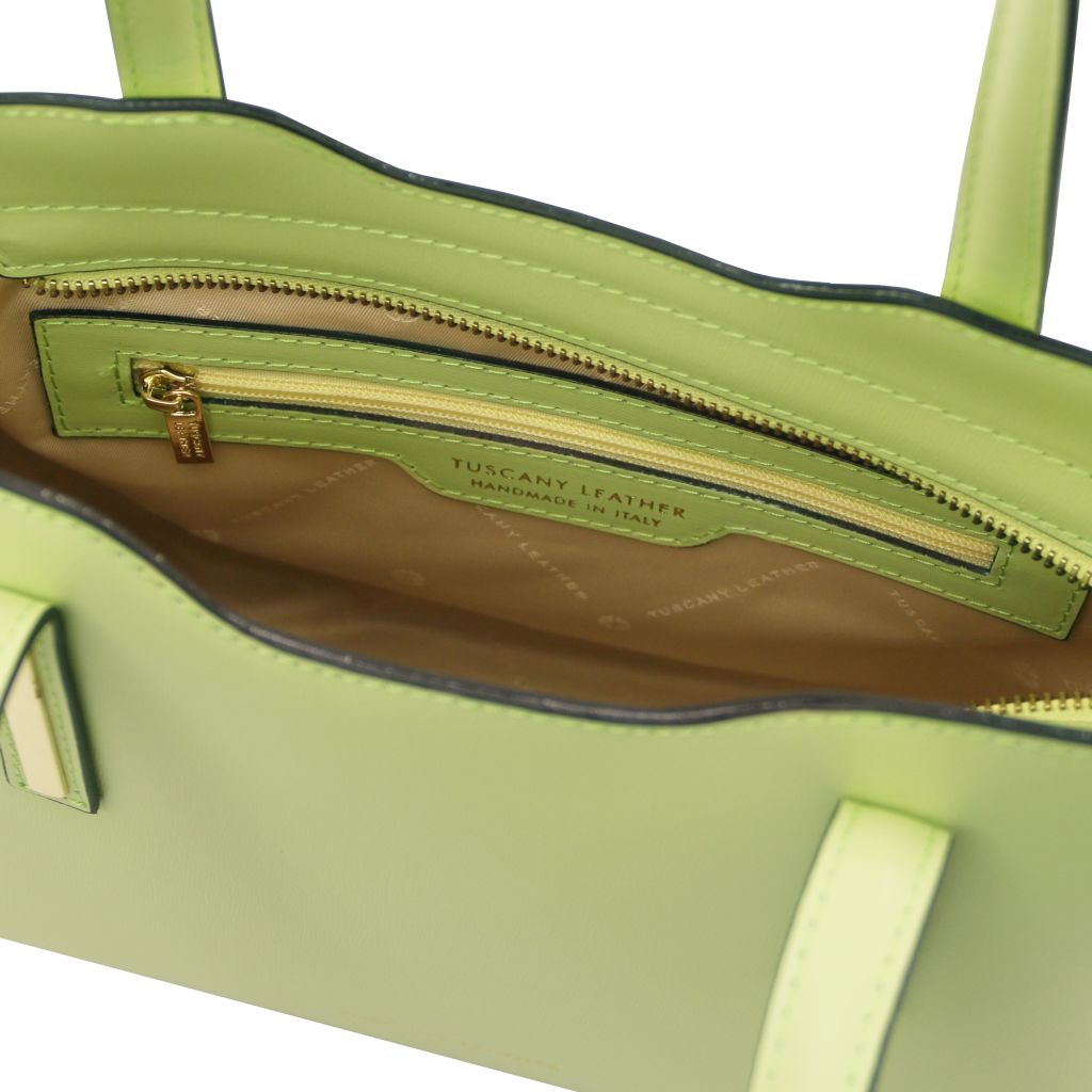 olimpia-leather-tote-small-size-tl141521 - Limenvihreä - kuva 5