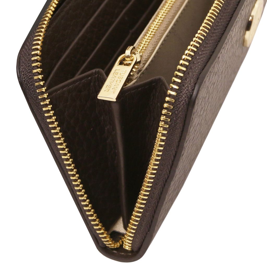 financier-exclusive-zip-around-leather-wallet-tl142494 - Tummanruskea - kuva 4