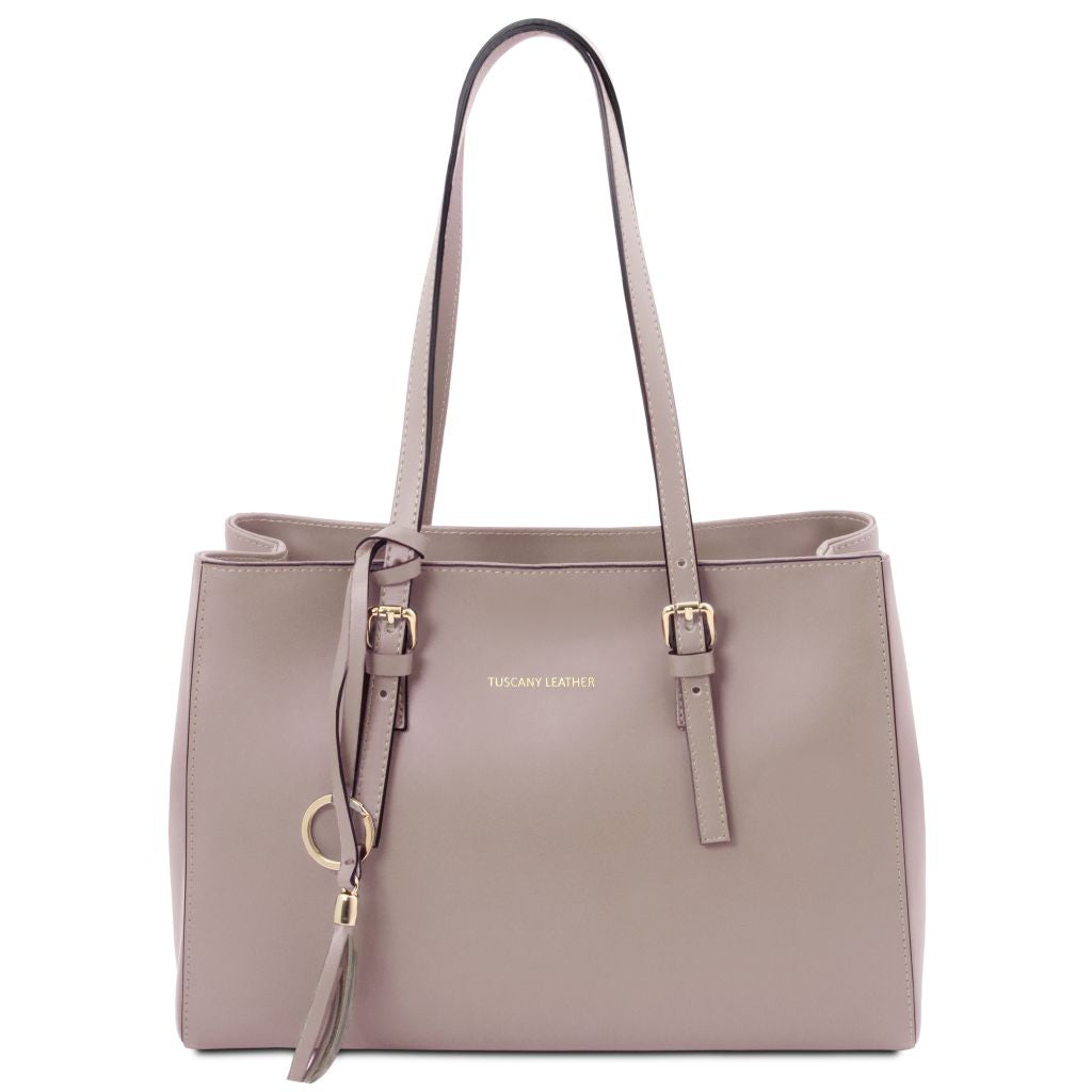 tl-bag-leather-shoulder-bag-tl142037 - Vaalea taupe