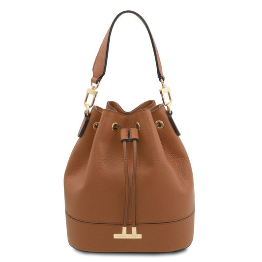tl-bag-leather-bucket-bag-tl142146 - Konjakki