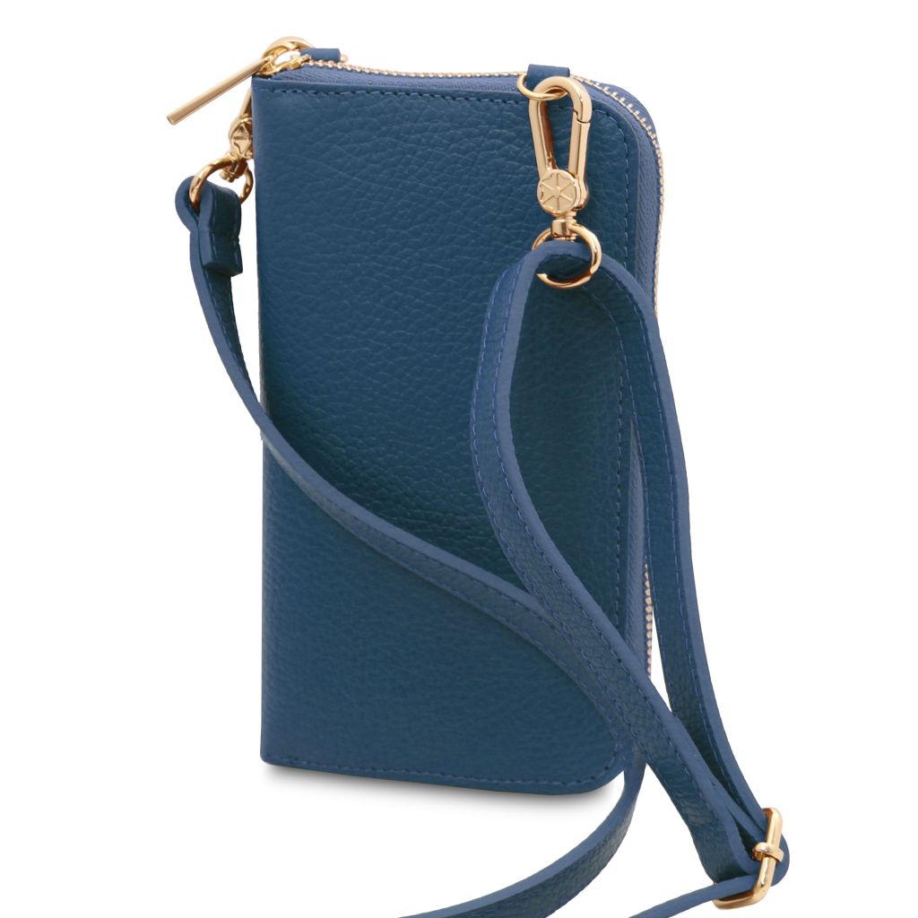 tl-bag-leather-wallet-phone-holder-with-strap-tl142323 - Deniminsininen - kuva 3