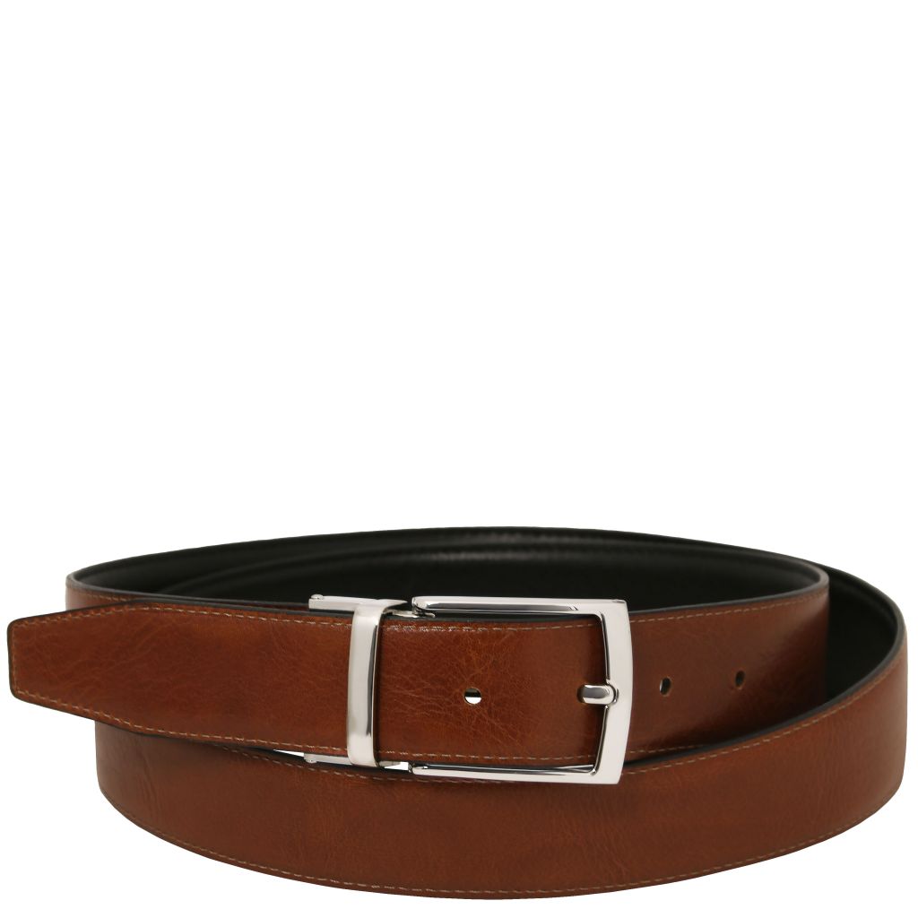 elegant-double-sided-leather-belt-35mm-in-smooth-leather-tl142541 - Ruskea