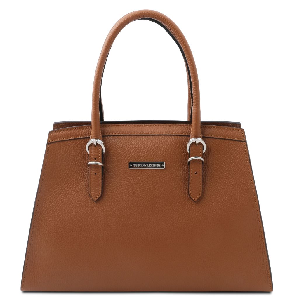 tl-bag-leather-handbag-tl142147 - Konjakki
