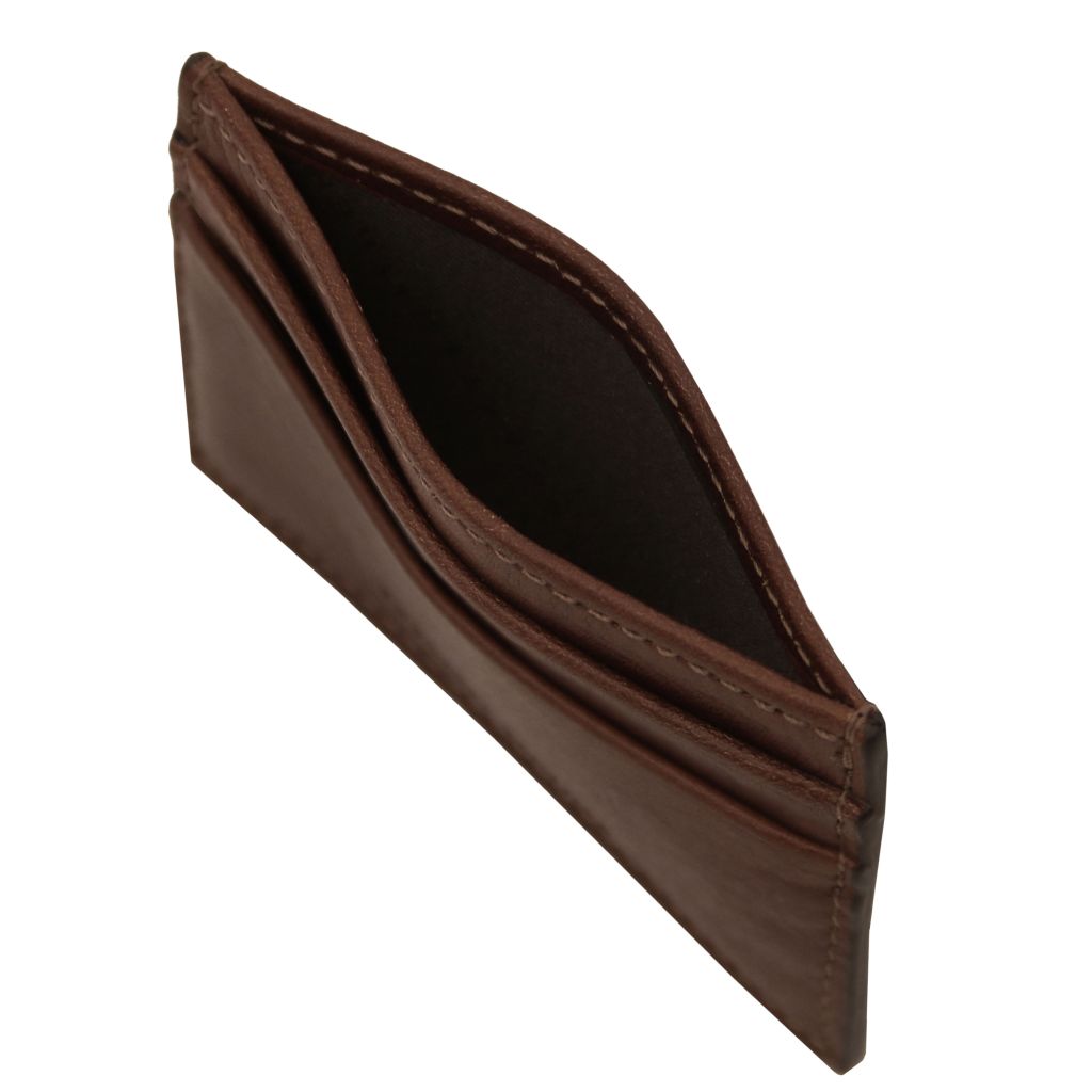 leather-credit-card-holder-tl142473 - Tummanruskea - kuva 4