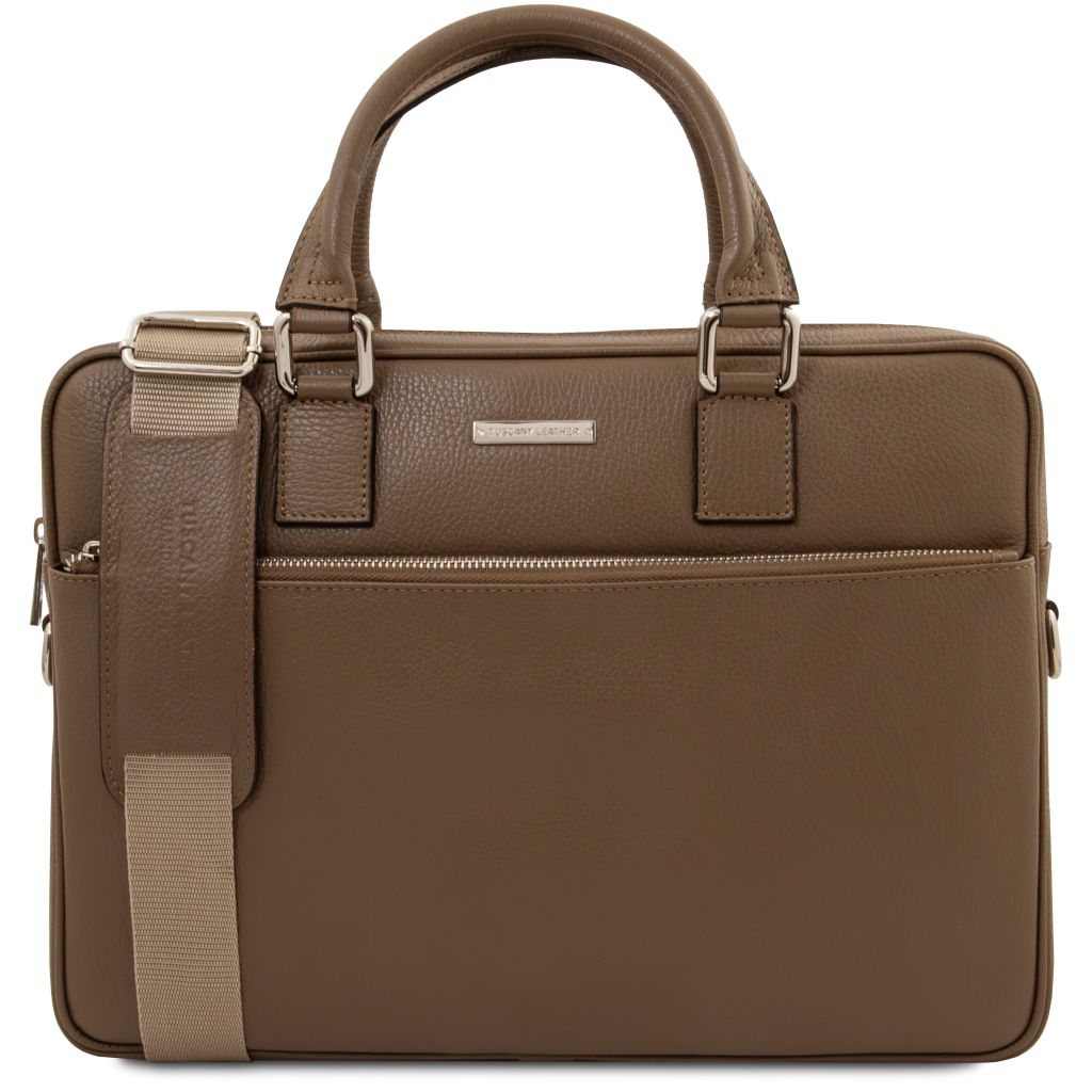 ferrara-leather-laptop-briefcase-tl142548 - Tumma taupe