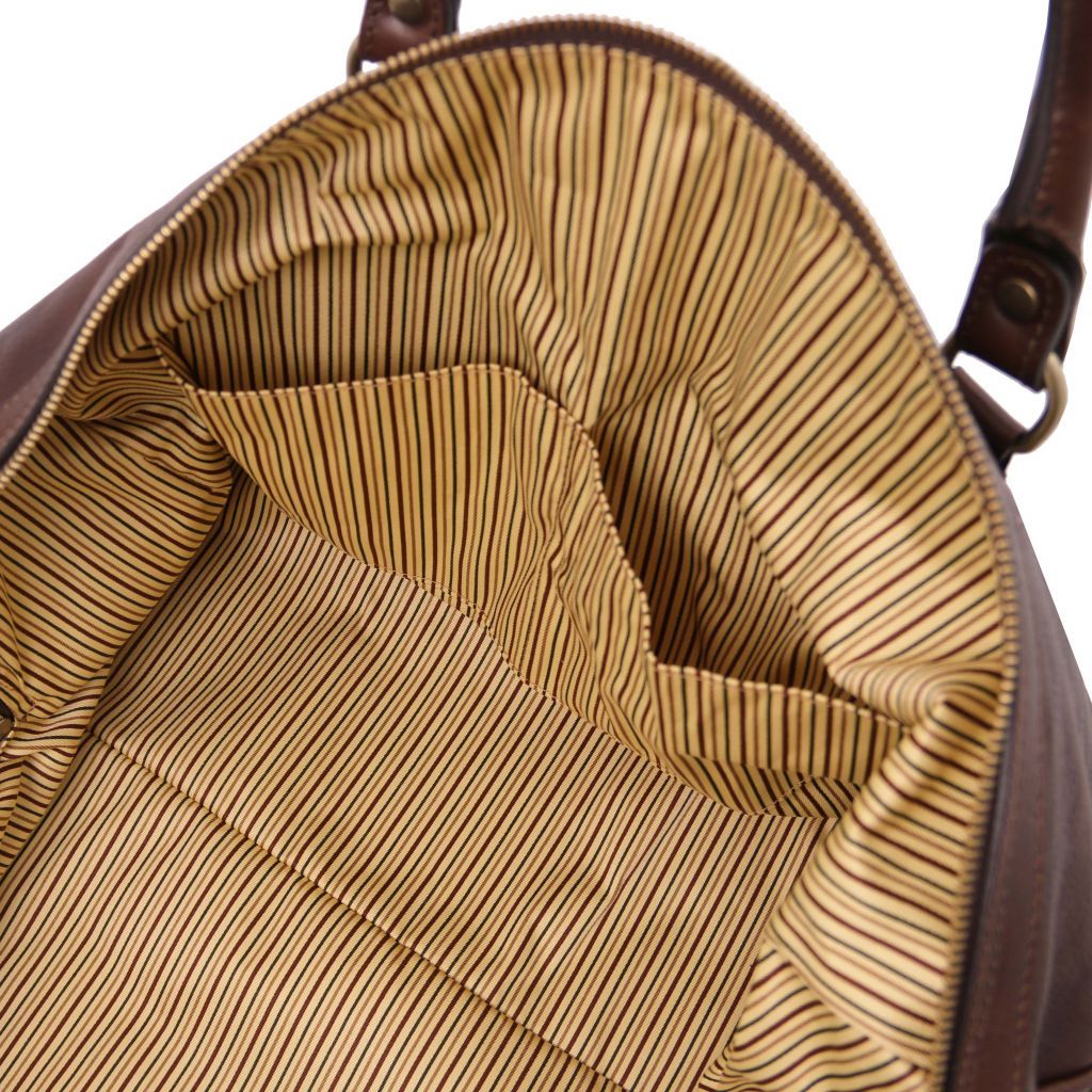 oslo-leather-travel-duffle-bag-weekender-bag-tl141913 - Tummanruskea - kuva 6
