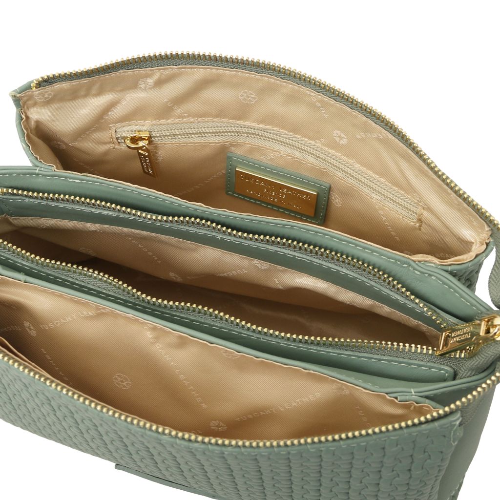 dedalo-woven-printed-leather-shoulder-bag-tl142577 - Vihreä - kuva 5