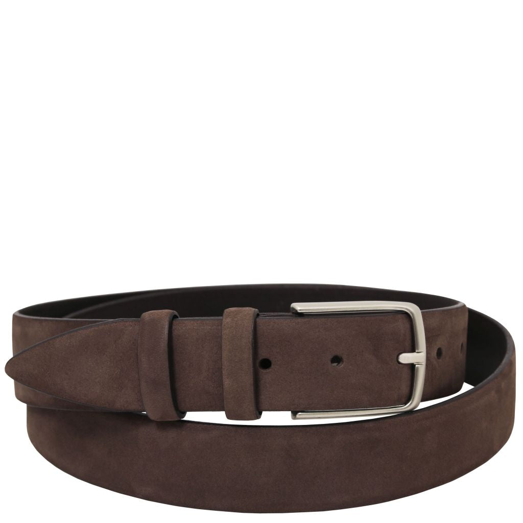 elegant-nubuck-leather-belt-35mm-tl142534 - Tummanruskea