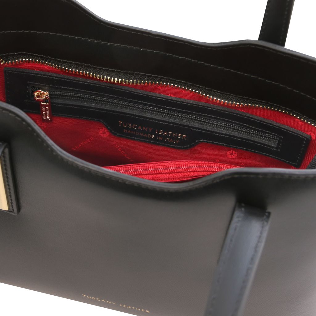 olimpia-leather-tote-small-size-tl141521 - Musta - kuva 5