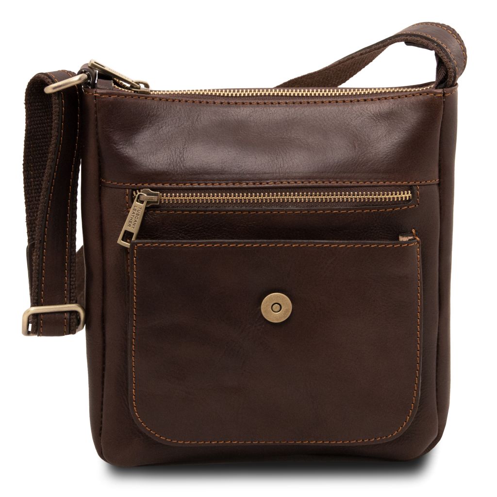 jimmy-leather-crossbody-bag-for-men-with-front-pocket-tl141407 - Tummanruskea - kuva 4