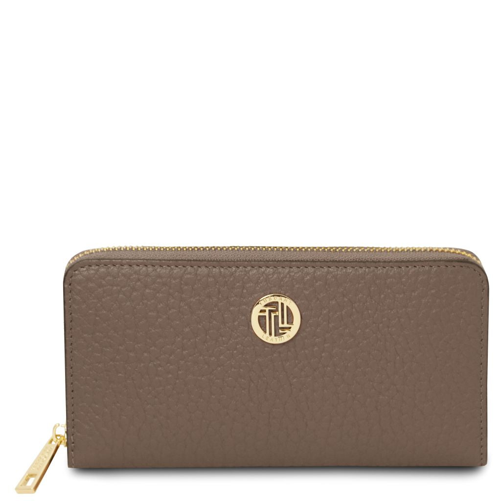 financier-exclusive-zip-around-leather-wallet-tl142494 - Tumma taupe