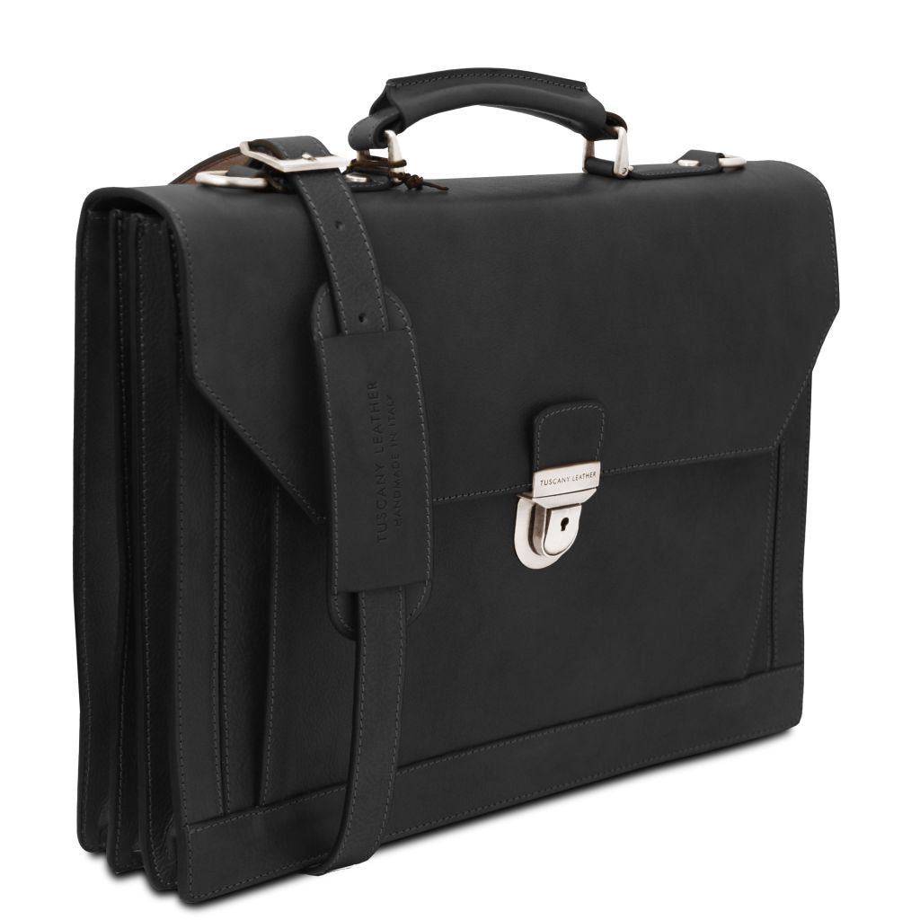 cremona-leather-briefcase-3-compartments-tl142448 - Musta - kuva 2