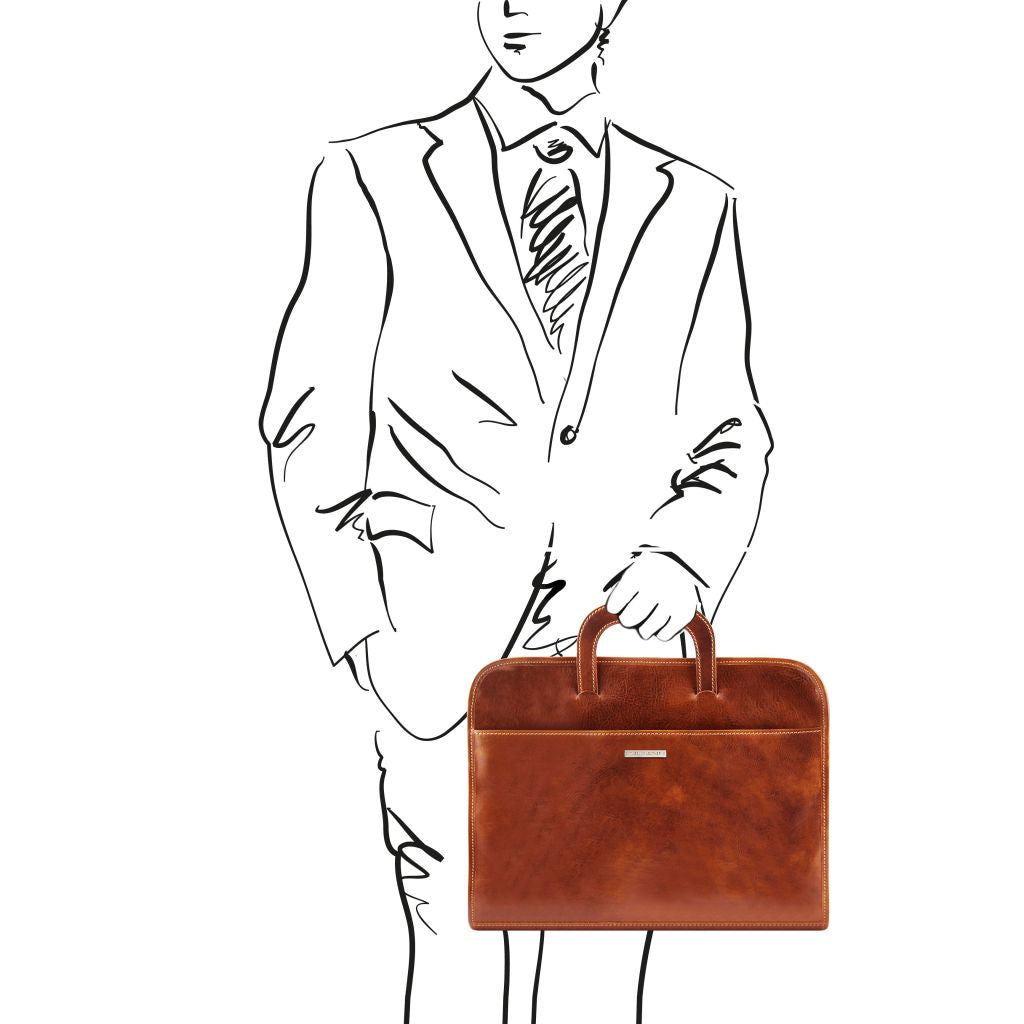 sorrento-document-leather-briefcase-tl141022 - Hunaja - kuva 6