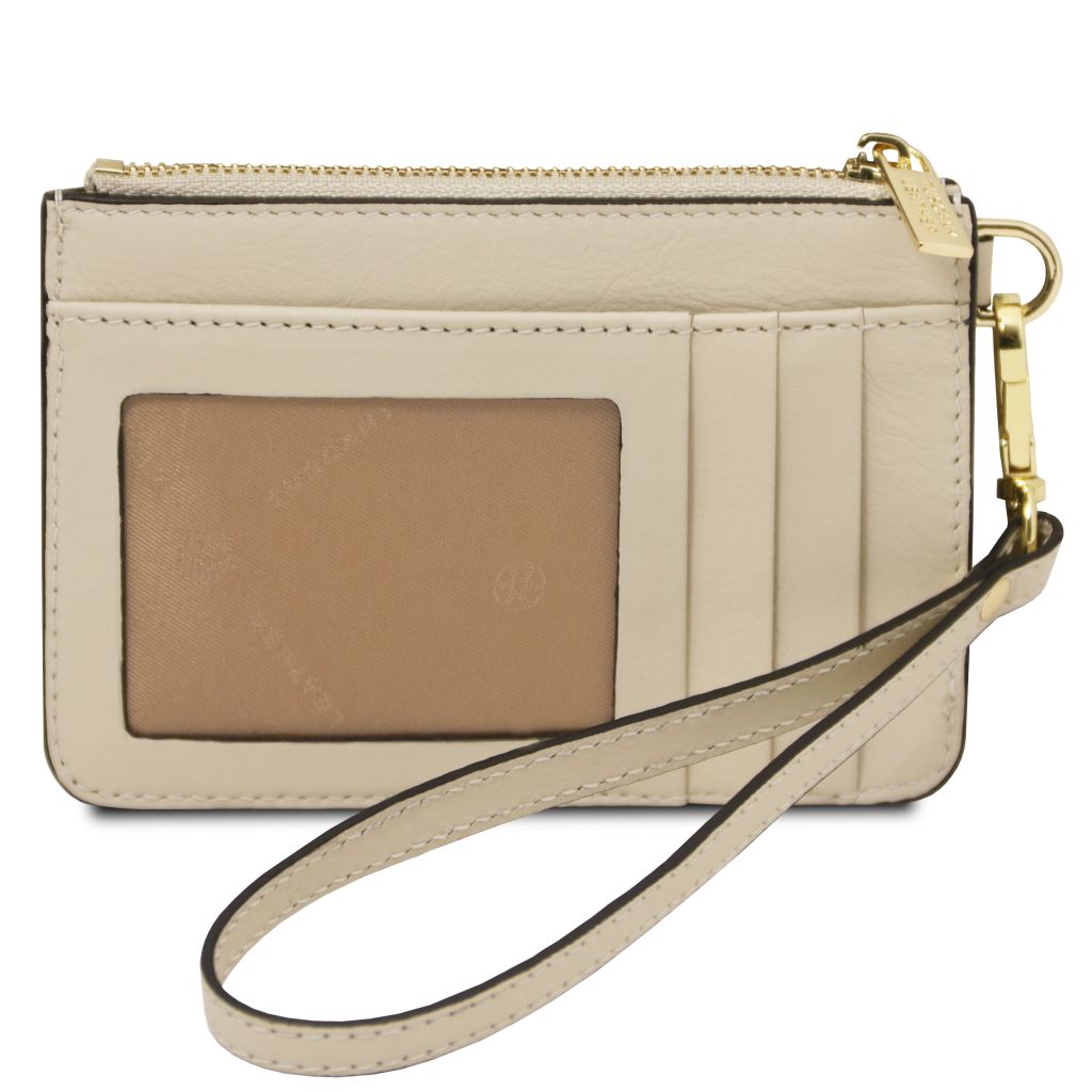 leather-card-holder-with-handle-tl142544 - Beige