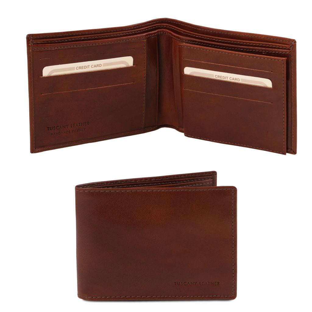 exclusive-3-fold-leather-wallet-for-men-tl140817 - Ruskea