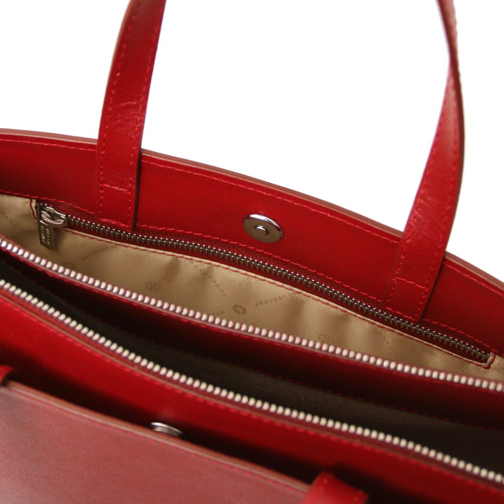 palermo-saffiano-leather-briefcase-3-compartments-for-women-tl141369 - Punainen - kuva 8