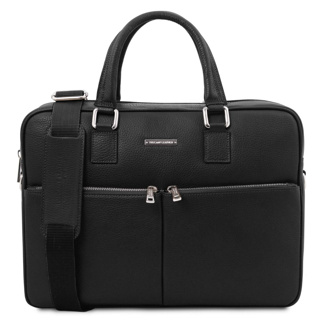 treviso-leather-laptop-briefcase-tl142546 - Musta
