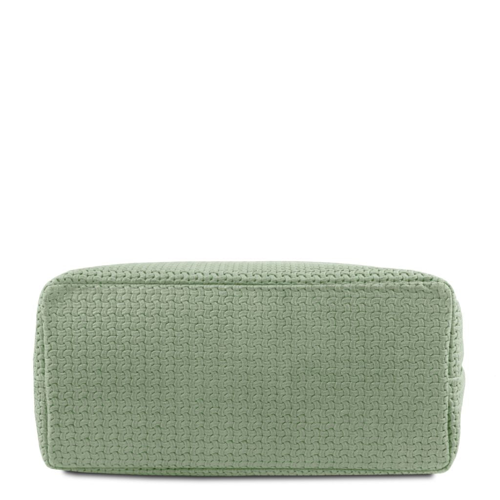 tl-keyluck-woven-printed-leather-shopping-bag-tl141573 - Mintunvihreä - kuva 3