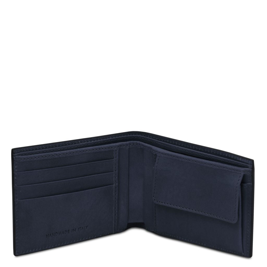 exclusive-2-fold-leather-wallet-for-men-with-coin-pocket-tl142552 - Tummansininen - kuva 2