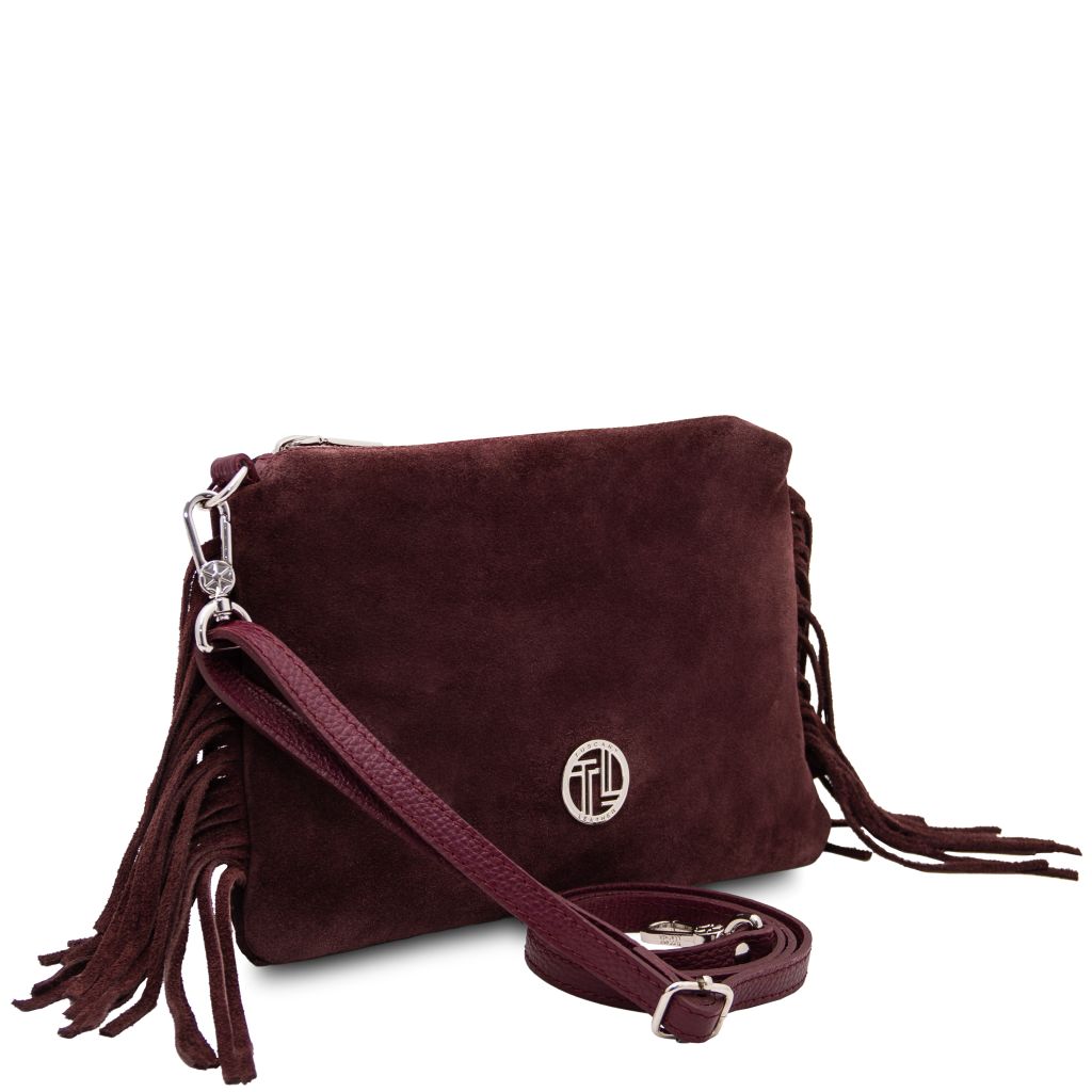 nomade-suede-leather-fringe-clutch-tl142495 - Bordeaux - kuva 2