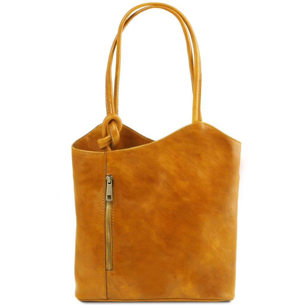 patty-leather-convertible-backpack-shoulderbag-tl141497 - Keltainen