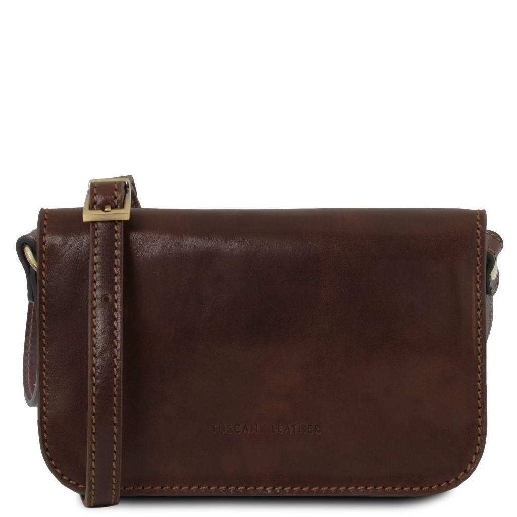 carmen-leather-shoulder-bag-with-flap-tl141713 - Tummanruskea
