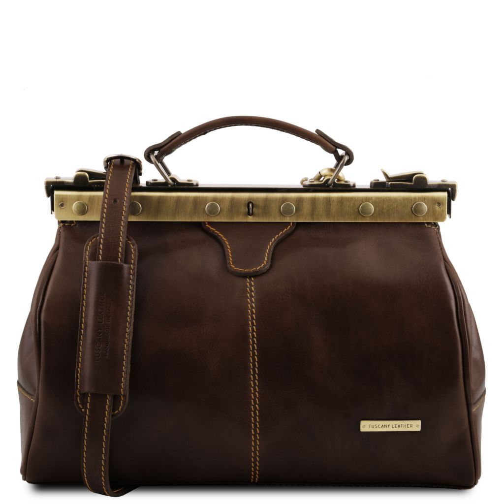 michelangelo-doctor-gladstone-leather-bag-tl10038 - Tummanruskea