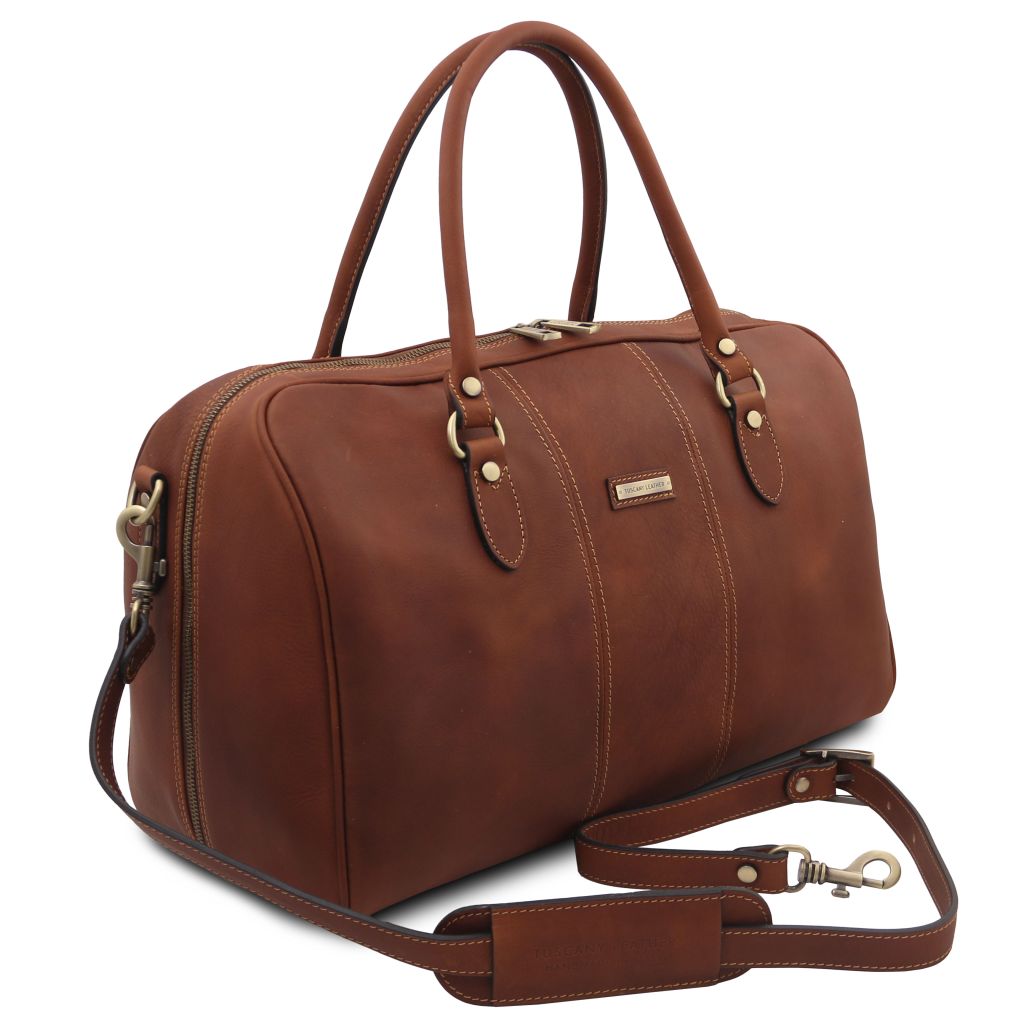 lisbona-travel-leather-duffle-bag-small-size-tl142558 - Ruskea - kuva 2