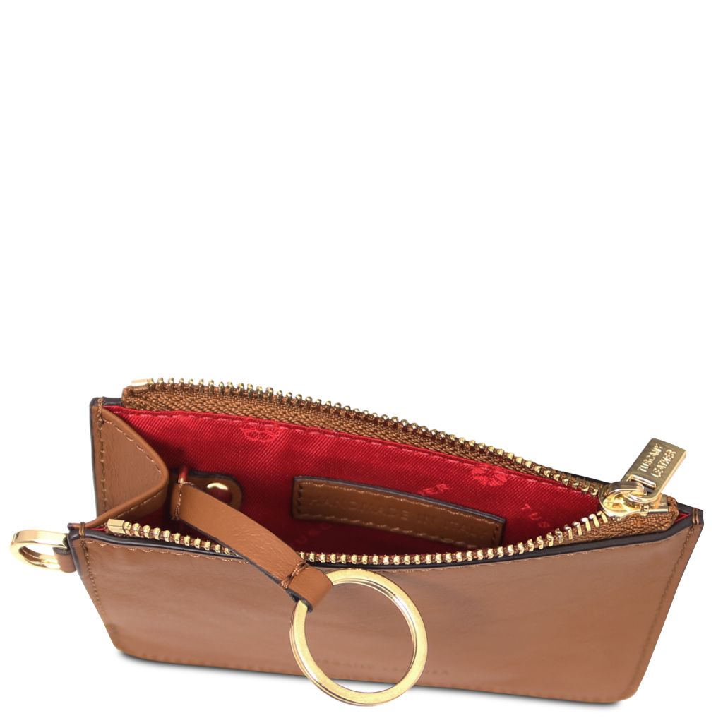 leather-card-holder-with-handle-tl142544 - Konjakki - kuva 6