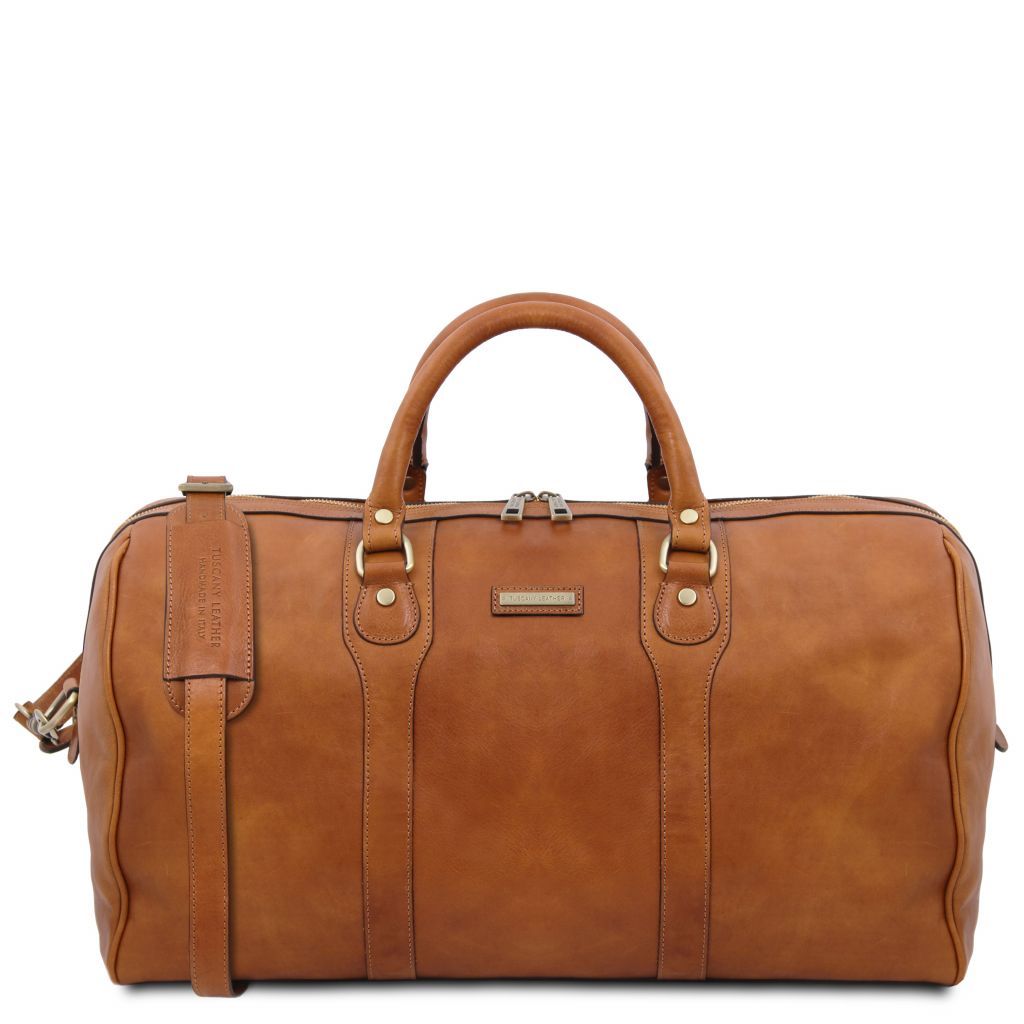 oslo-leather-travel-duffle-bag-weekender-bag-tl141913 - Luonnonväri