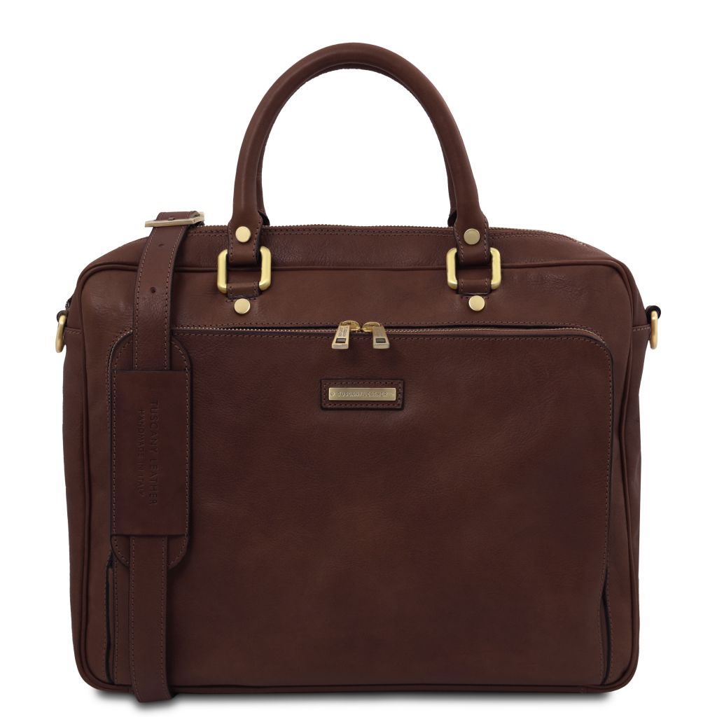 pisa-leather-laptop-briefcase-with-front-pocket-tl142427 - Tummanruskea