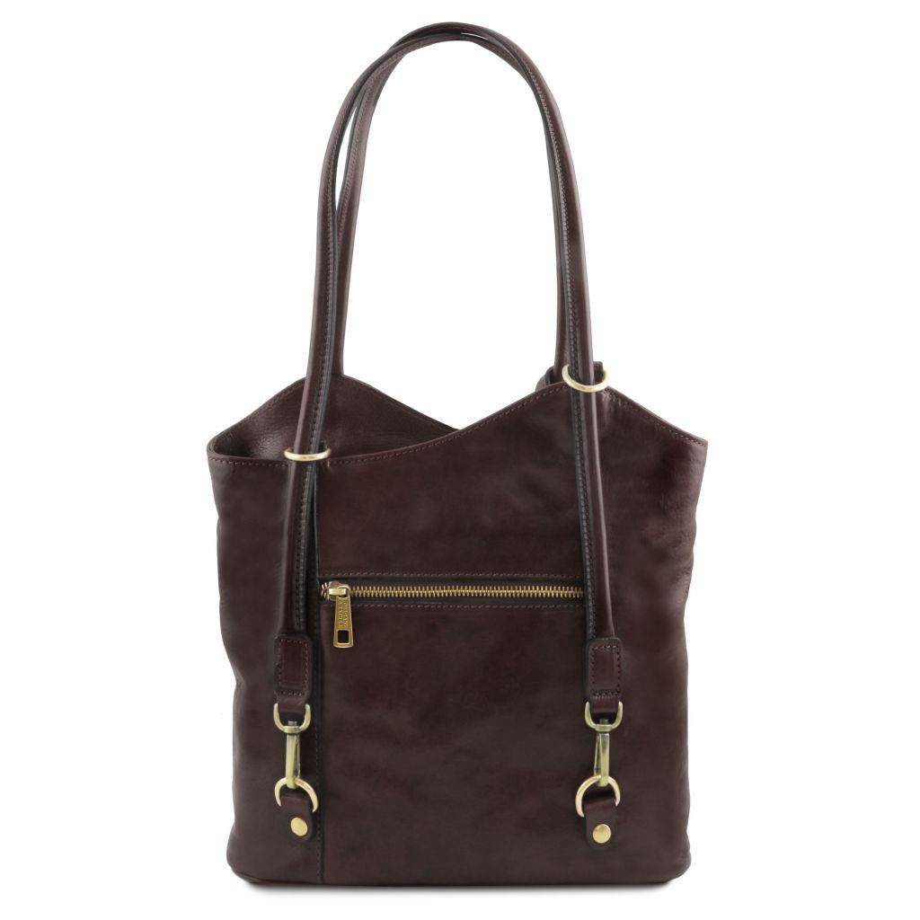 patty-leather-convertible-backpack-shoulderbag-tl141497 - Tummanruskea - kuva 4