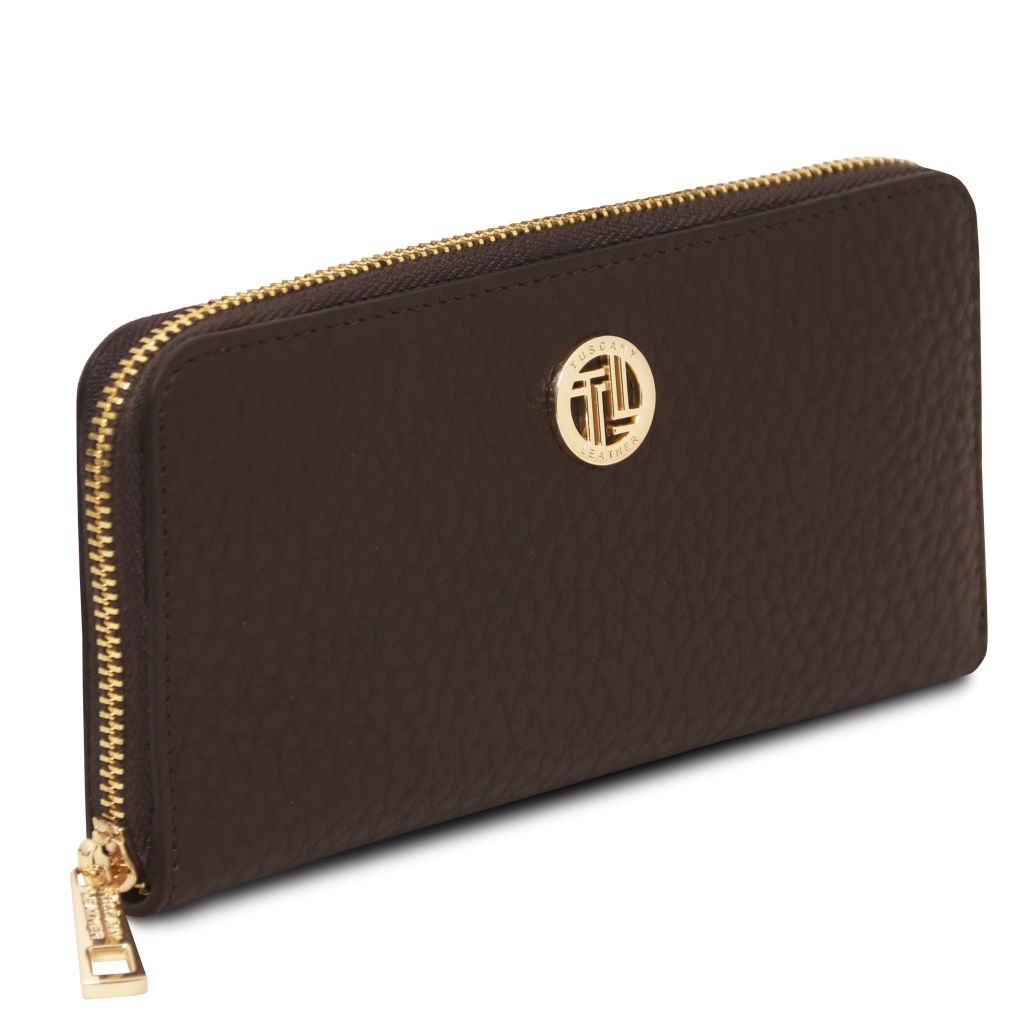 financier-exclusive-zip-around-leather-wallet-tl142494 - Tummanruskea - kuva 2