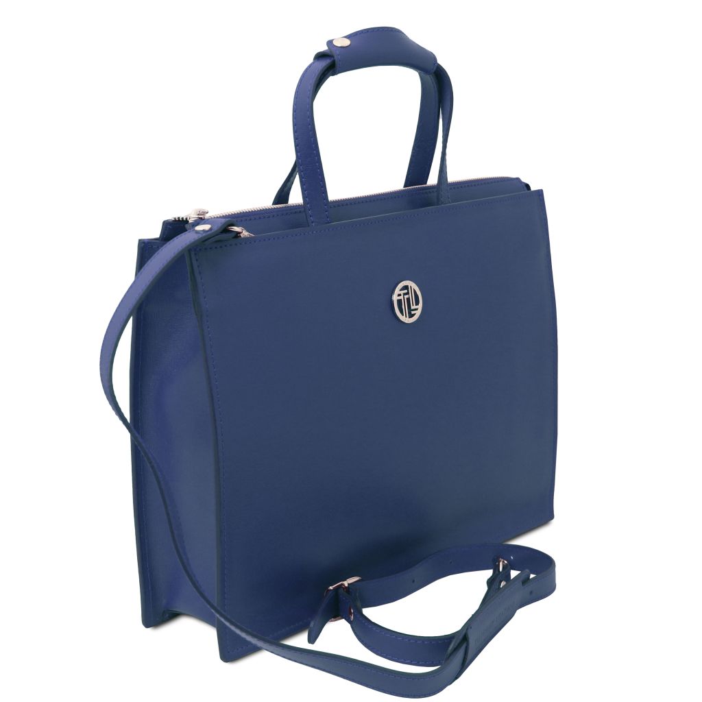 palermo-saffiano-leather-briefcase-3-compartments-for-women-tl141369 - Tummansininen - kuva 2
