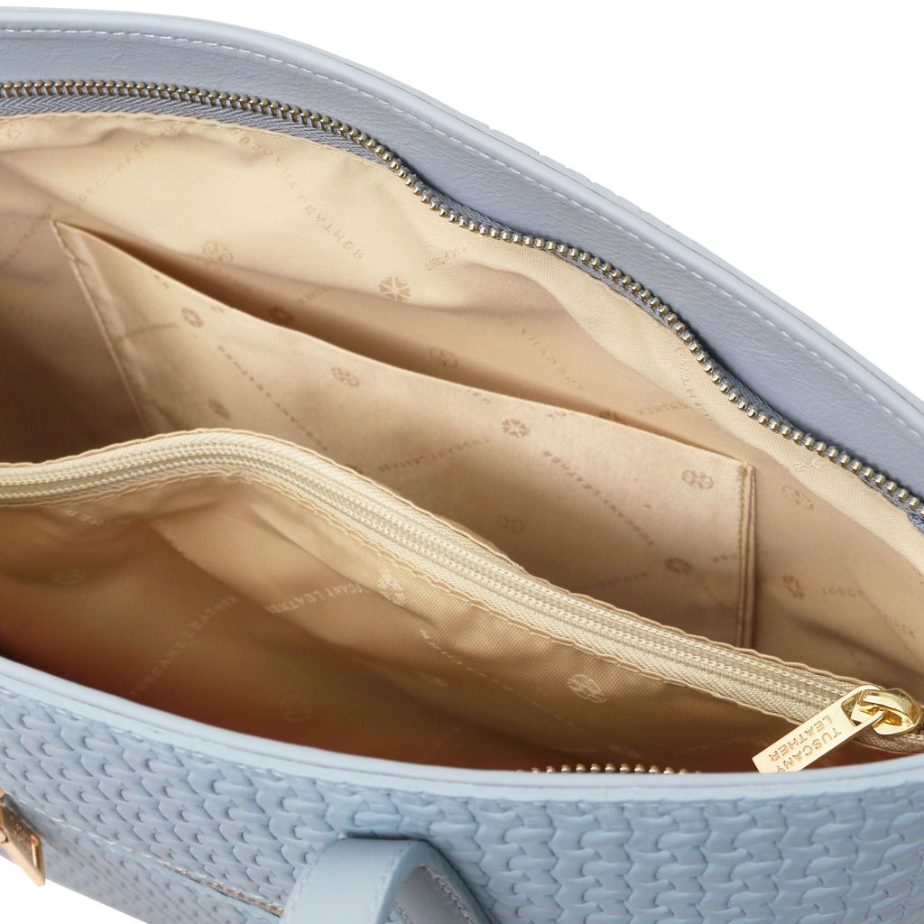 dedalo-woven-printed-leather-shopping-bag-tl142578 - Vaaleansininen - kuva 6