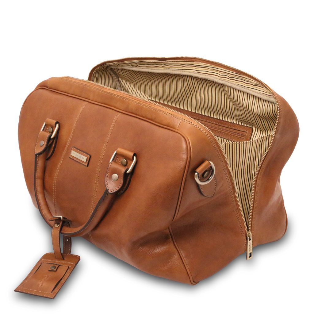 lisbona-travel-leather-duffle-bag-small-size-tl142441 - Musta - kuva 7