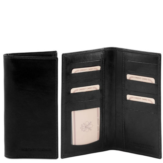 exclusive-vertical-2-fold-leather-wallet-tl140784 - Musta