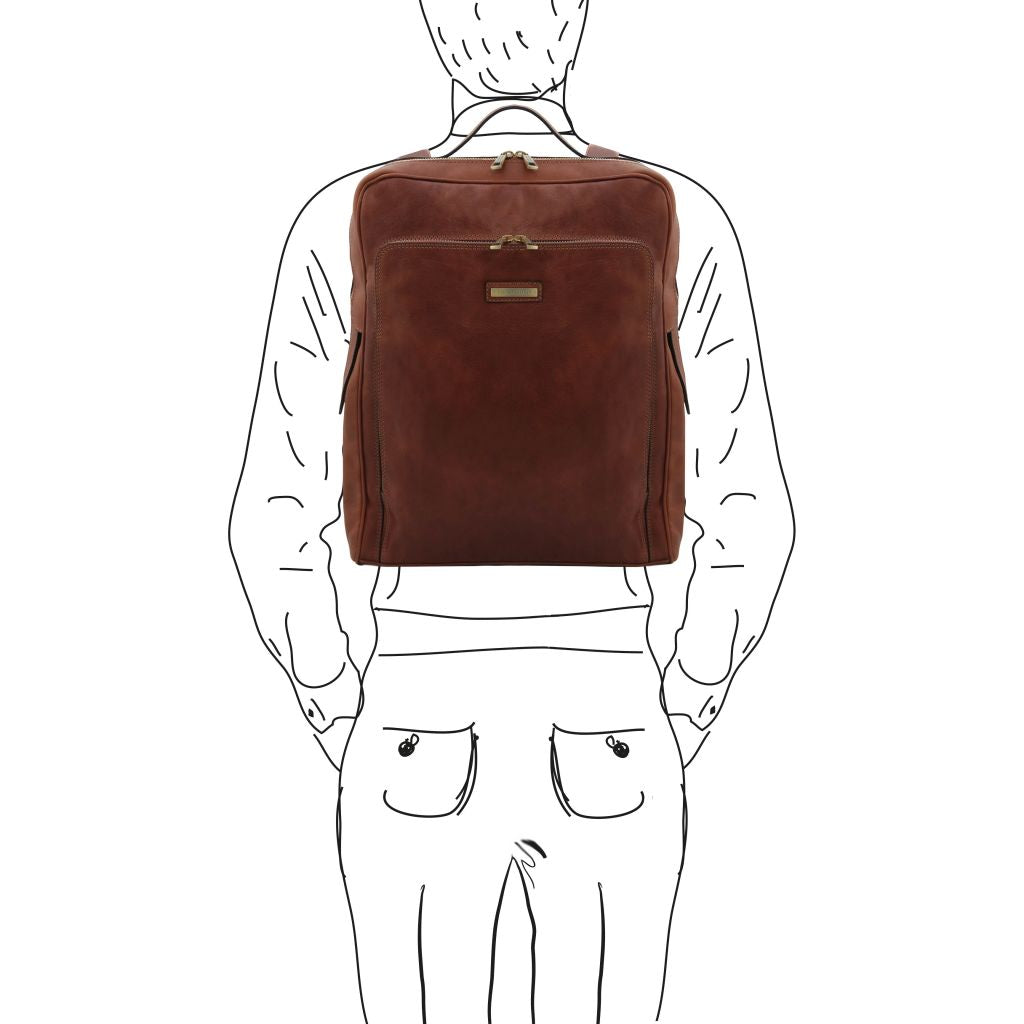 bangkok-leather-laptop-backpack-large-size-tl142336 - Ruskea - kuva 2