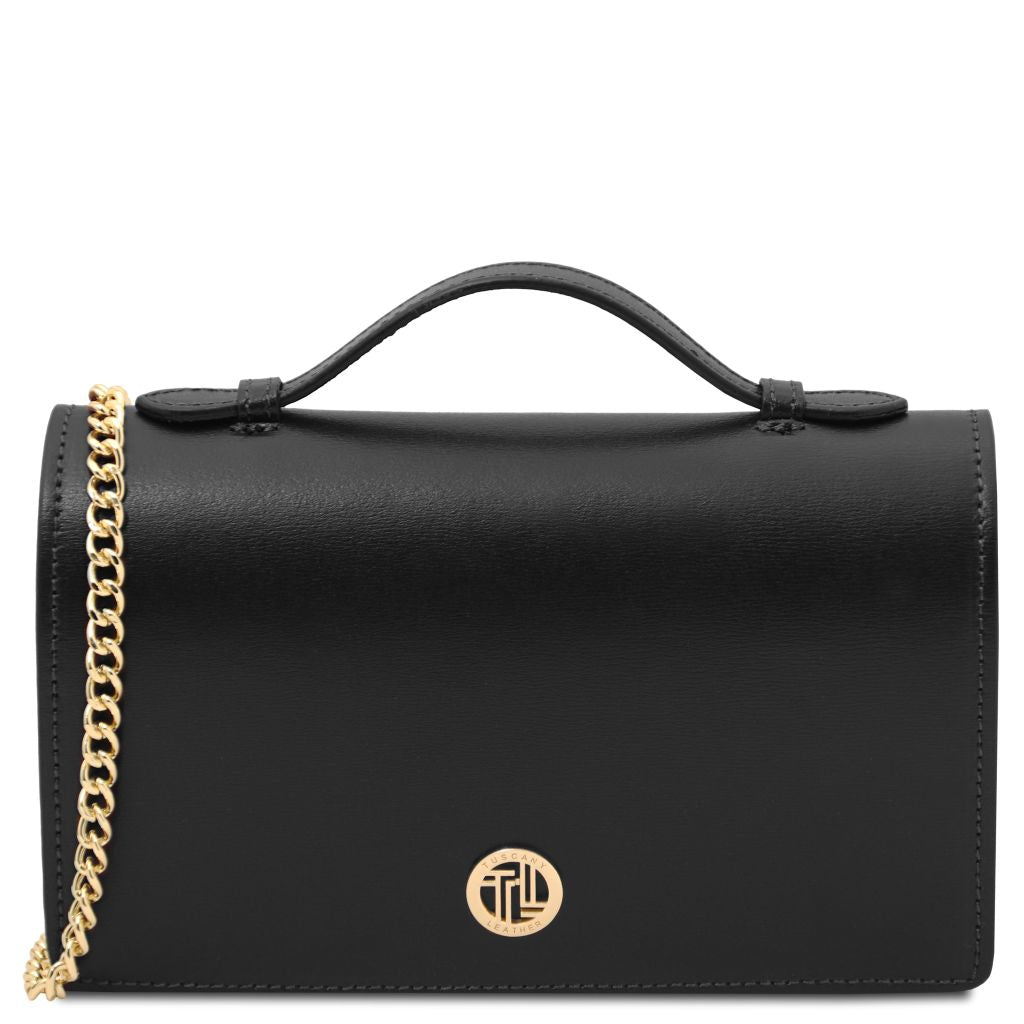 opera-leather-clutch-with-chain-strap-tl142505 - Musta