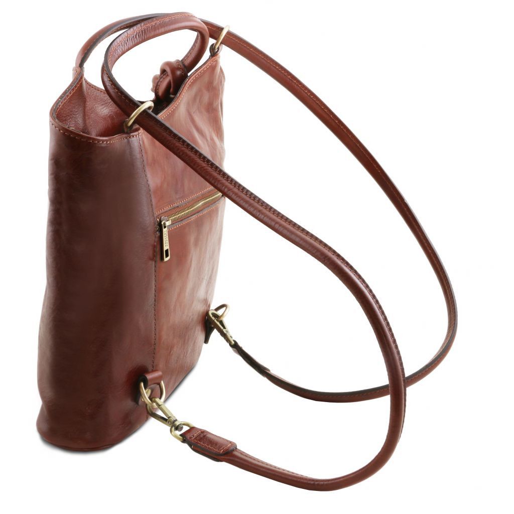 patty-leather-convertible-backpack-shoulderbag-tl141497 - Ruskea - kuva 3