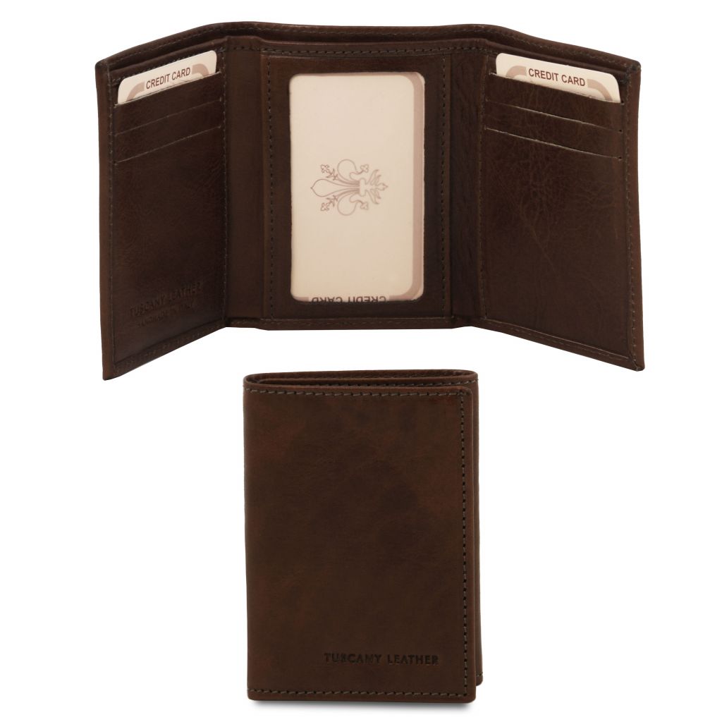 exclusive-3-fold-leather-wallet-tl140801 - Tummanruskea