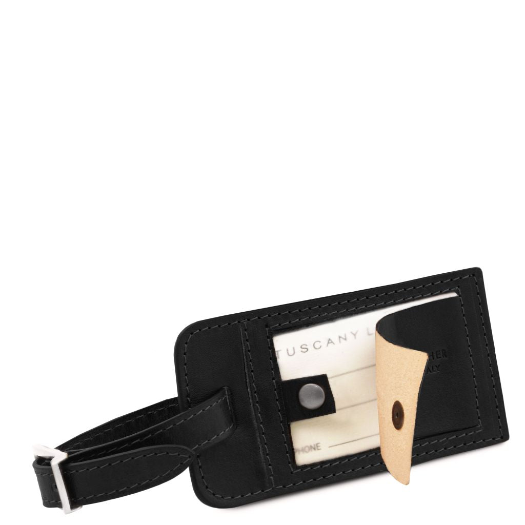matte-leather-luggage-tag-tltagmatte - Musta - kuva 2