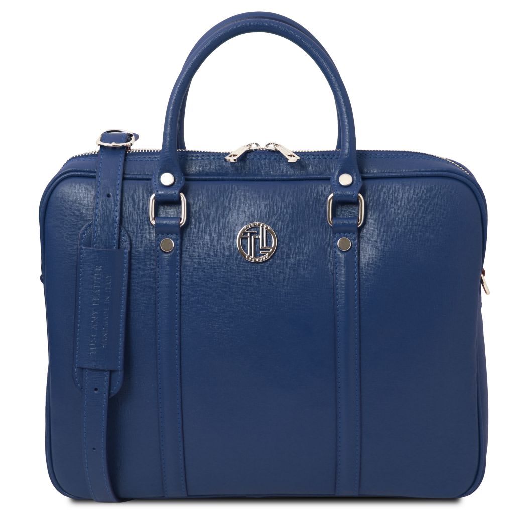 prato-exclusive-saffiano-leather-laptop-case-tl142453 - Tummansininen