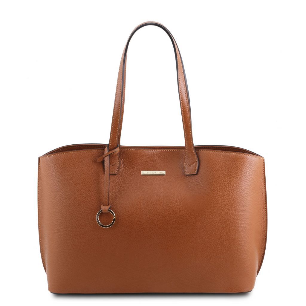 tl-bag-leather-shopping-bag-tl141828 - Konjakki