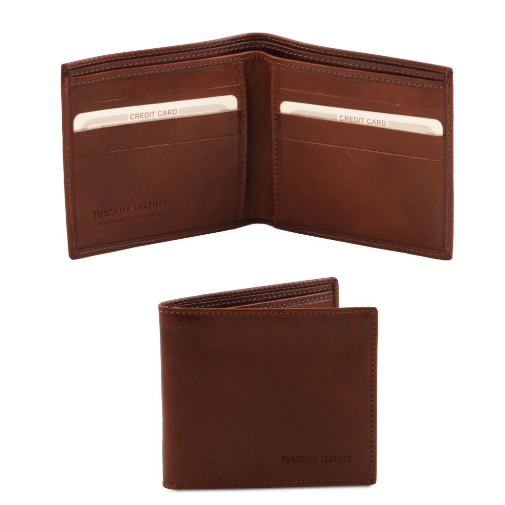 exclusive-2-fold-leather-wallet-for-men-tl140797 - Ruskea