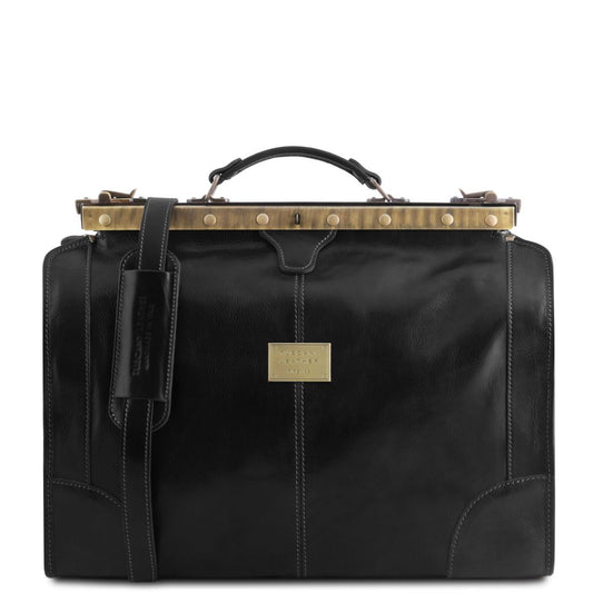 madrid-gladstone-leather-bag-small-size-tl1023 - Musta