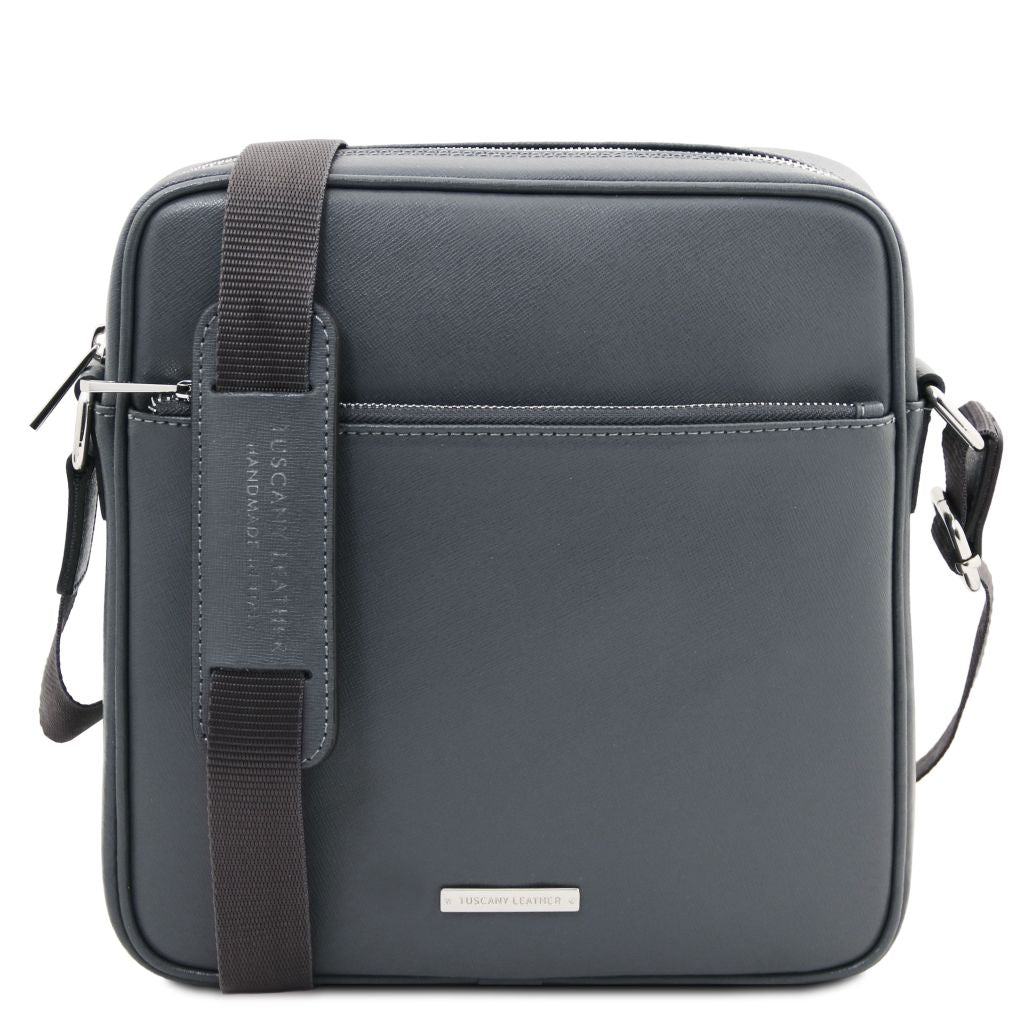 luke-saffiano-leather-crossbody-bag-for-men-tl142550 - Harmaa